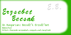 erzsebet becsak business card